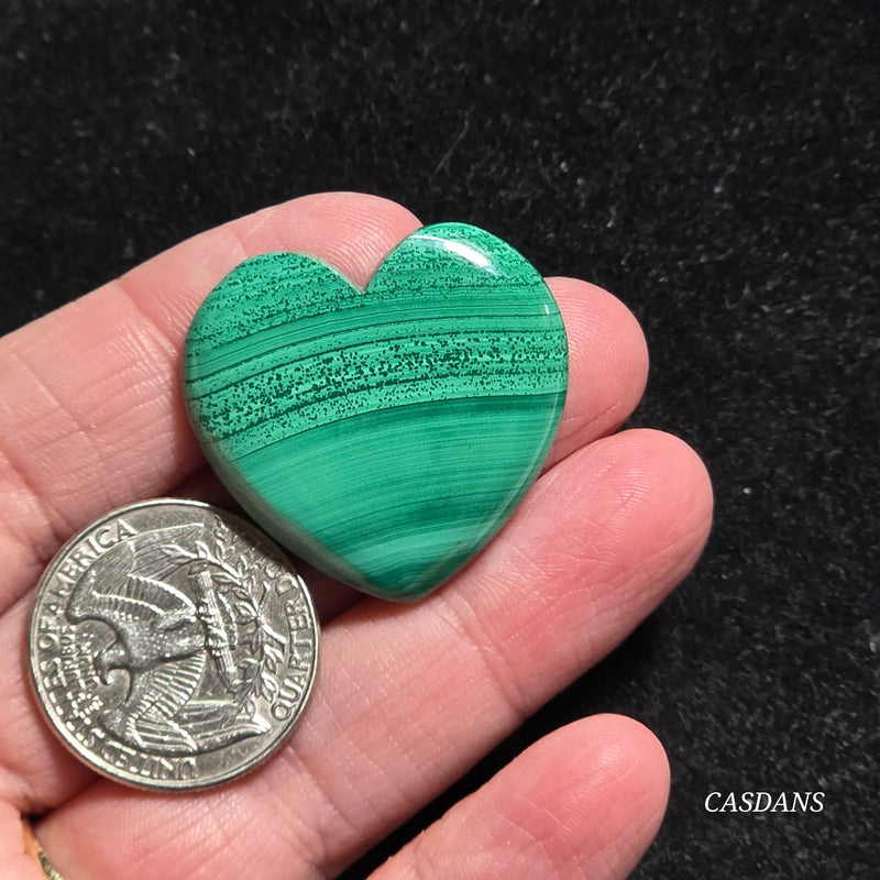 Malachite Heart Cabochon
