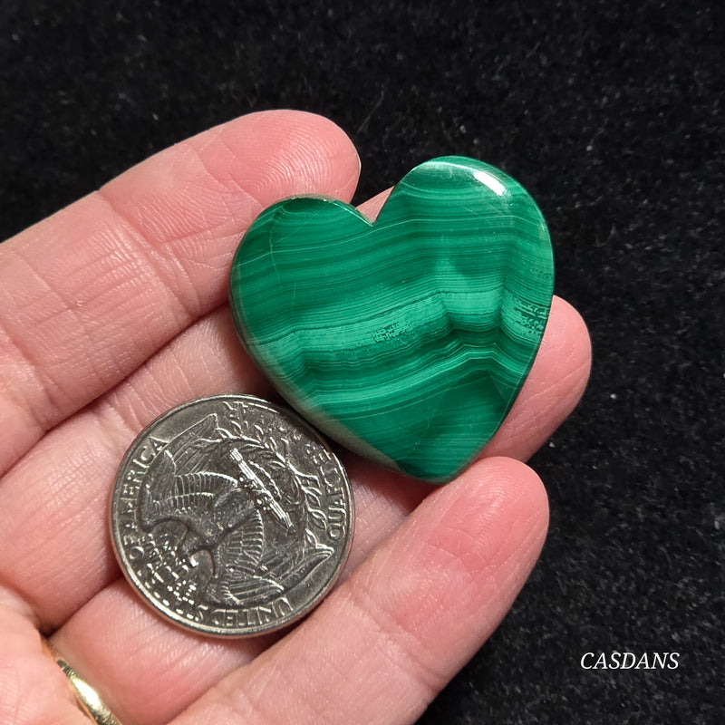 Malachite Heart Cabochon