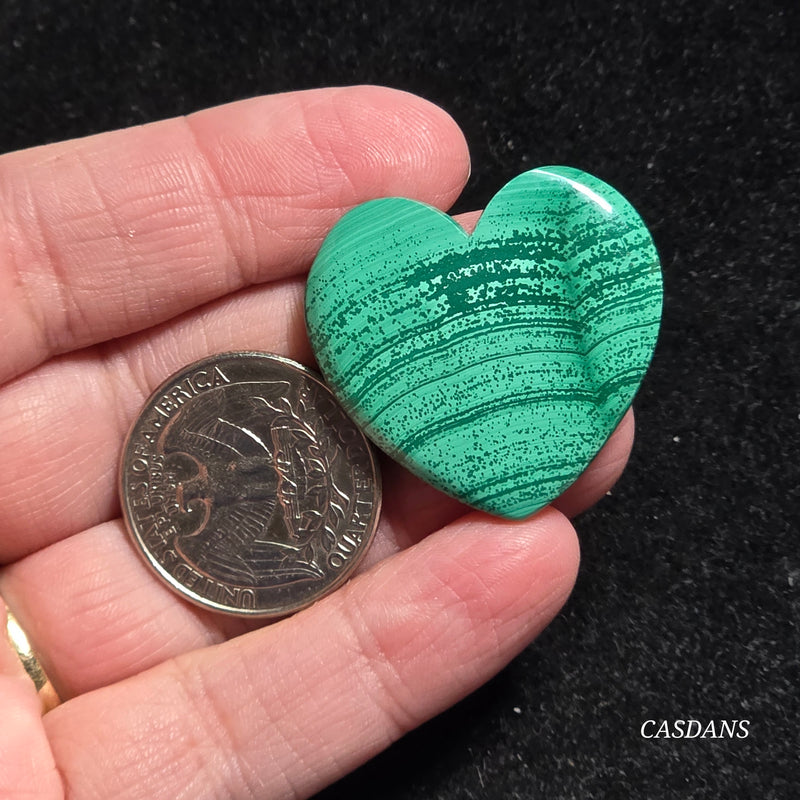 Malachite Heart Cabochon