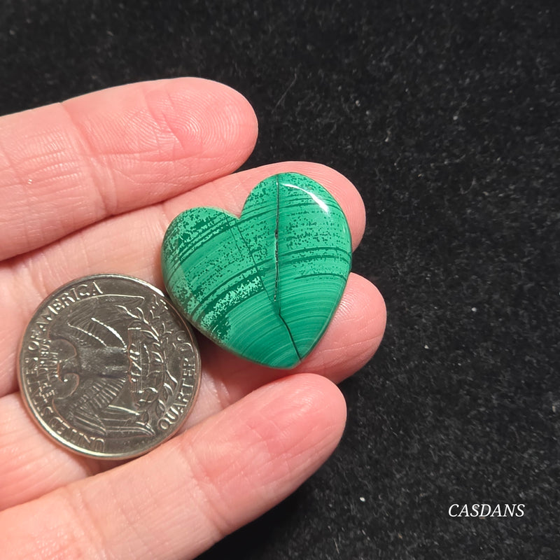 Malachite Heart Cabochon