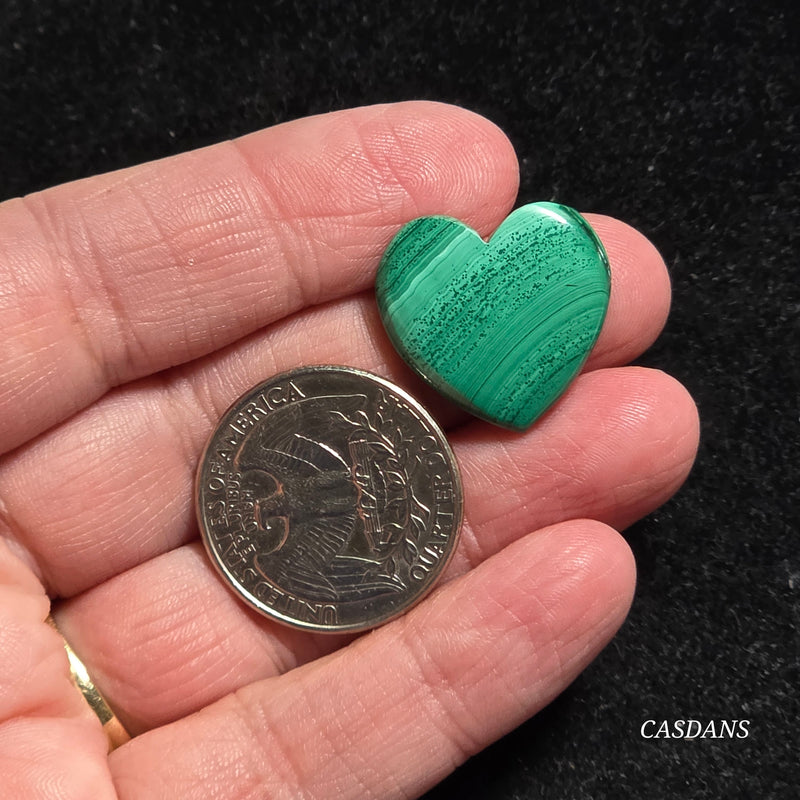Malachite Heart Cabochon