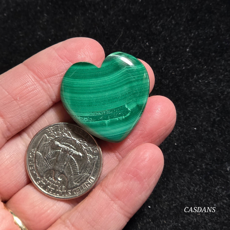 Malachite Heart Cabochon