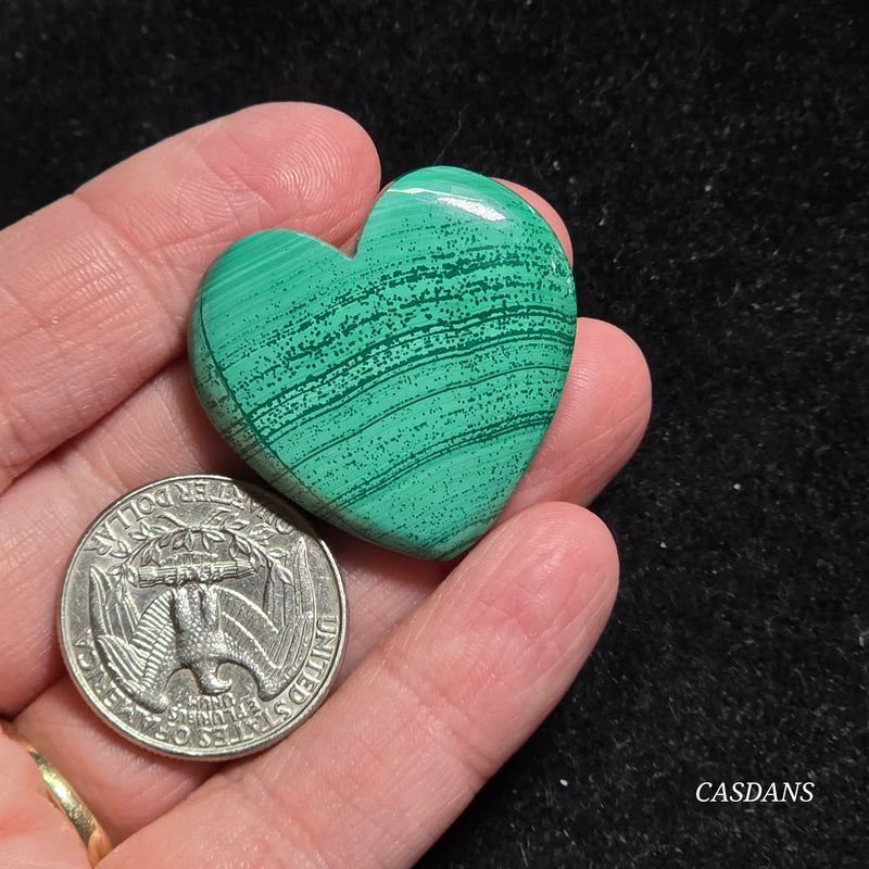 Malachite Heart Cabochon