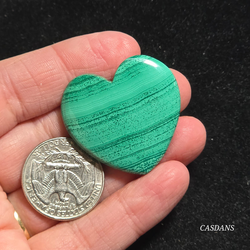 Malachite Heart Cabochon