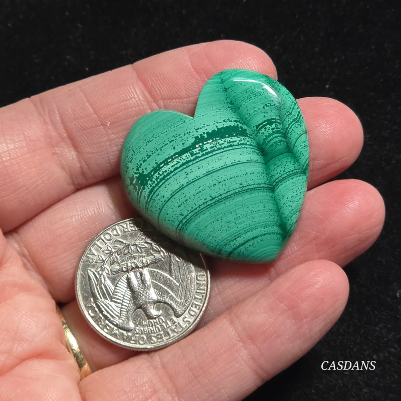Malachite Heart Cabochon