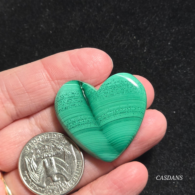 Malachite Heart Cabochon