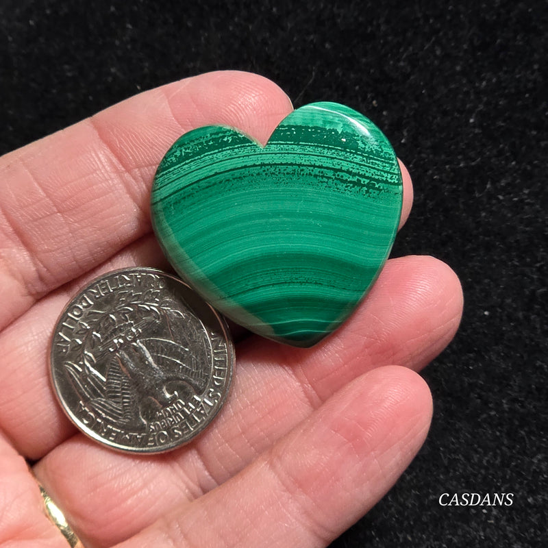 Malachite Heart Cabochon