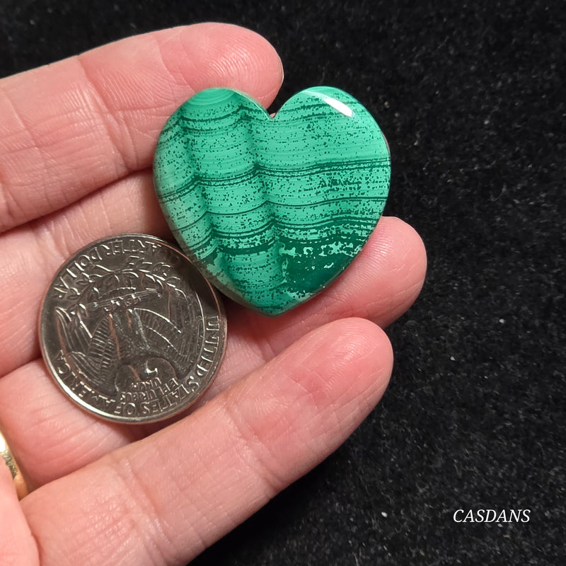Malachite Heart Cabochon