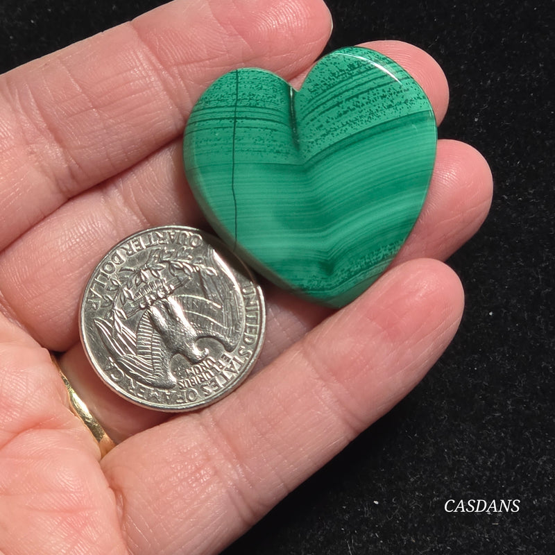 Malachite Heart Cabochon