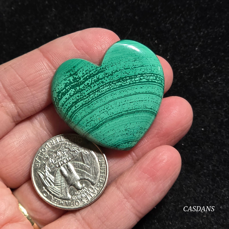 Malachite Heart Cabochon