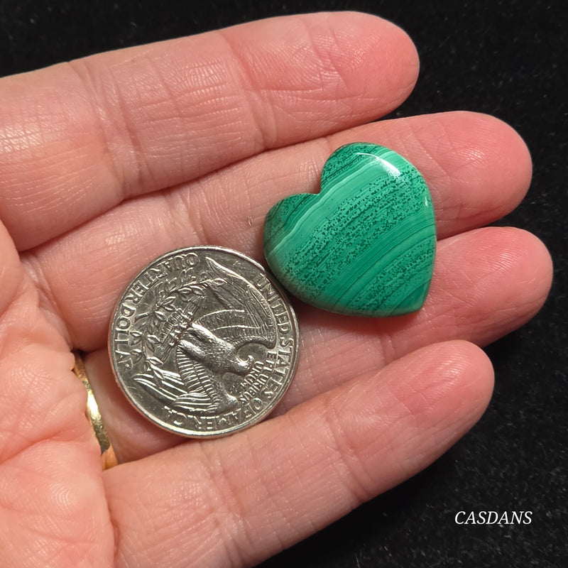 Malachite Heart Cabochon