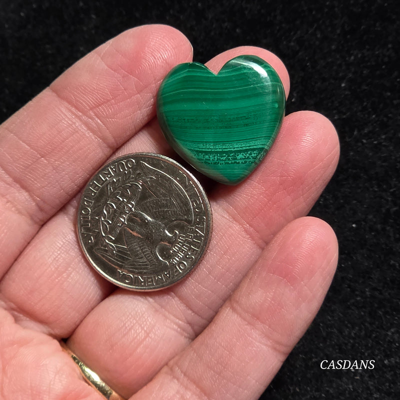 Malachite Heart Cabochon