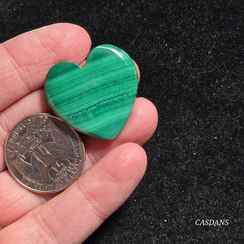 Malachite Heart Cabochon