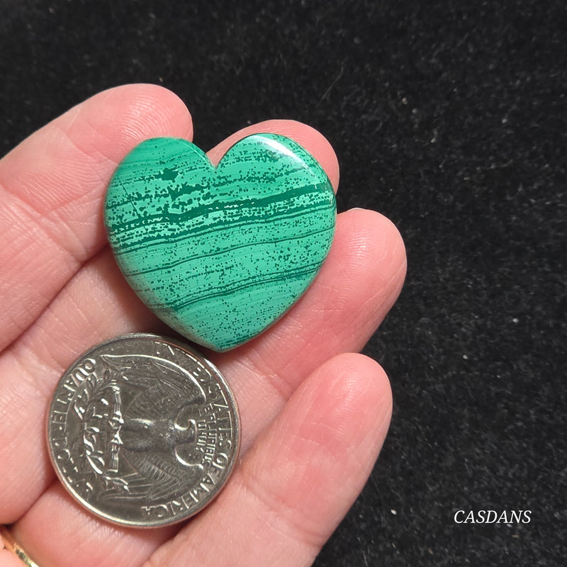Malachite Heart Cabochon