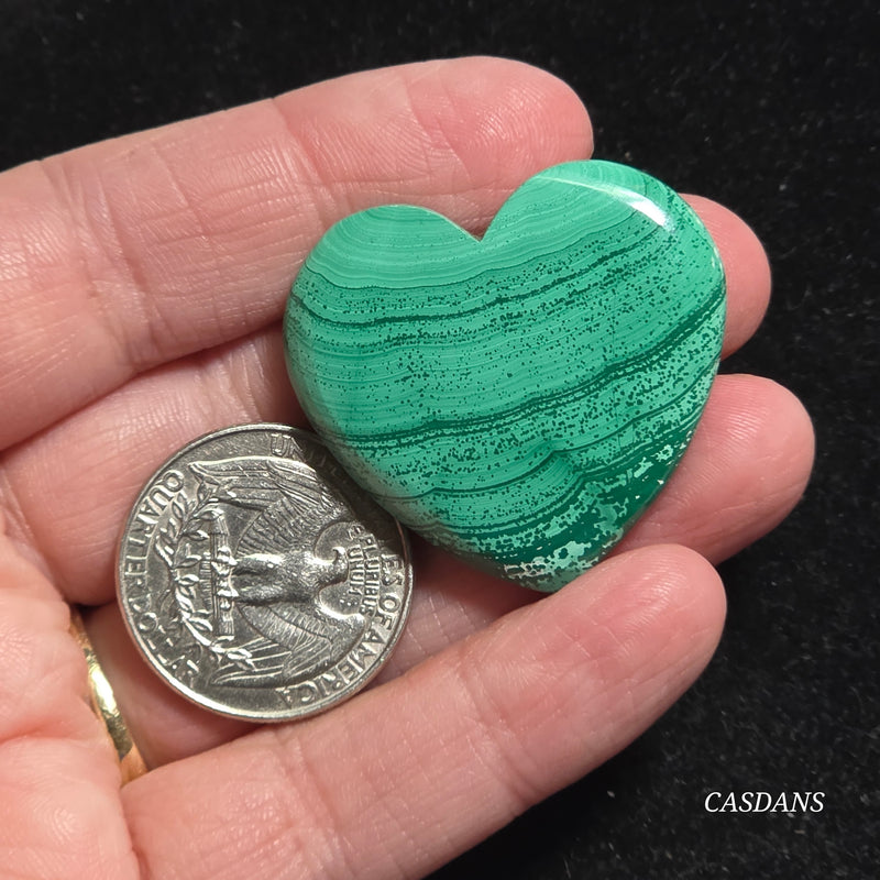 Malachite Heart Cabochon