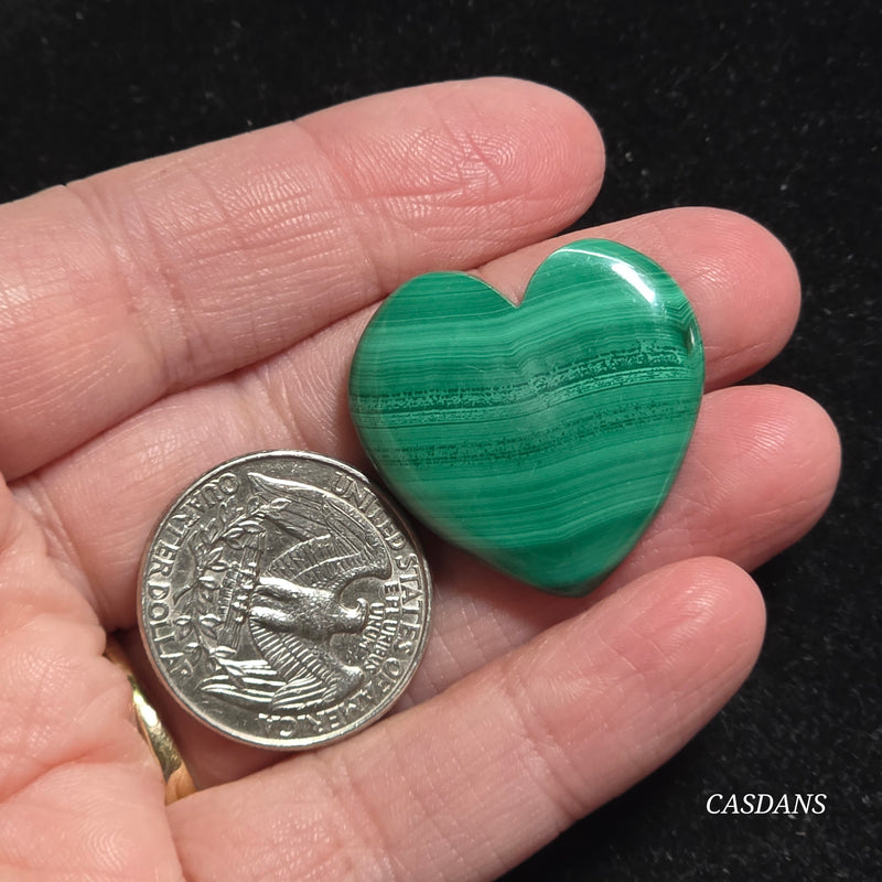 Malachite Heart Cabochon
