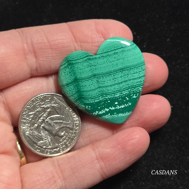 Malachite Heart Cabochon