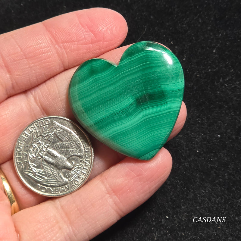 Malachite Heart Cabochon