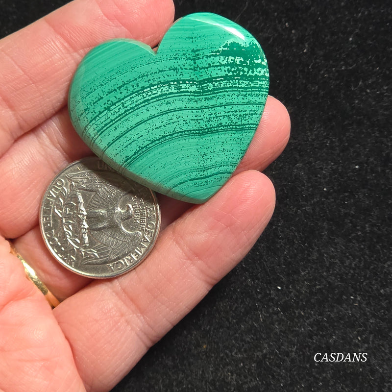 Malachite Heart Cabochon