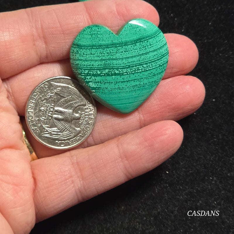 Malachite Heart Cabochon