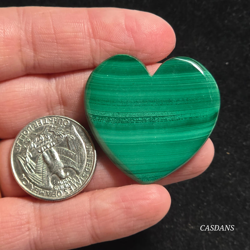 Malachite Heart Cabochon