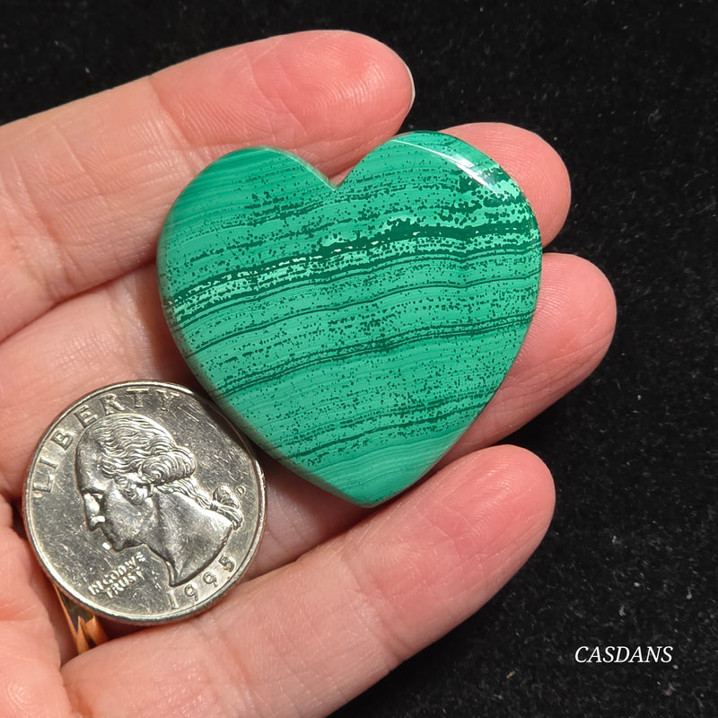 Malachite Heart Cabochon