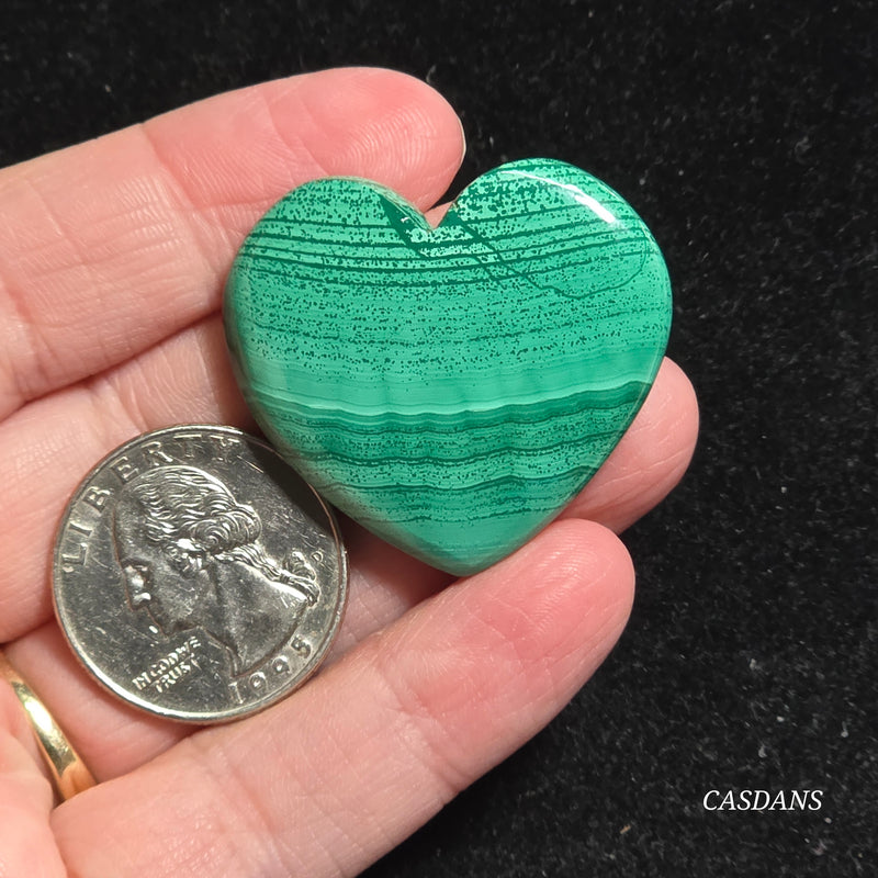 Malachite Heart Cabochon