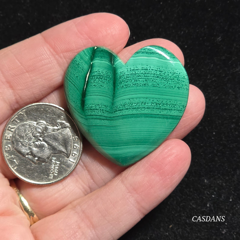 Malachite Heart Cabochon