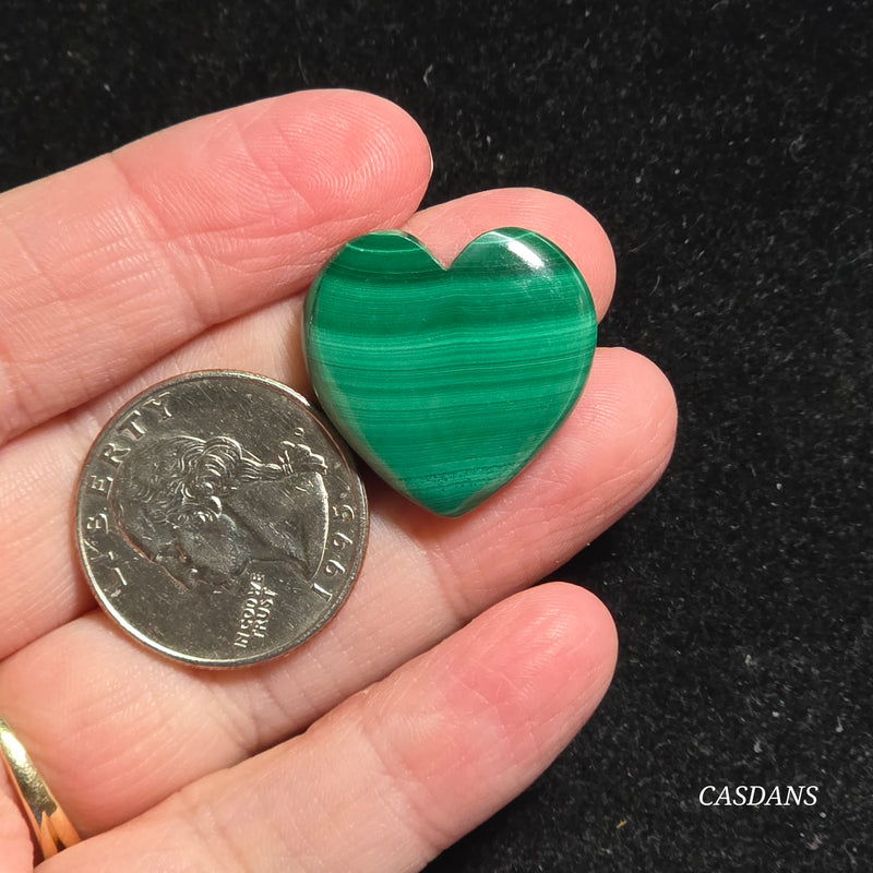 Malachite Heart Cabochon