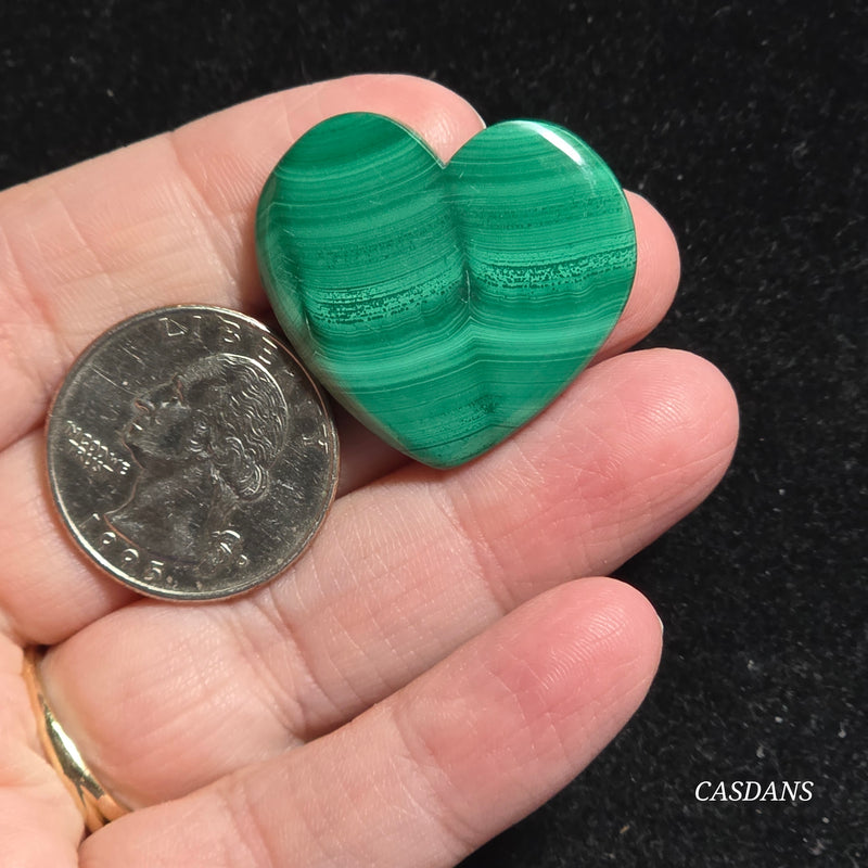 Malachite Heart Cabochon