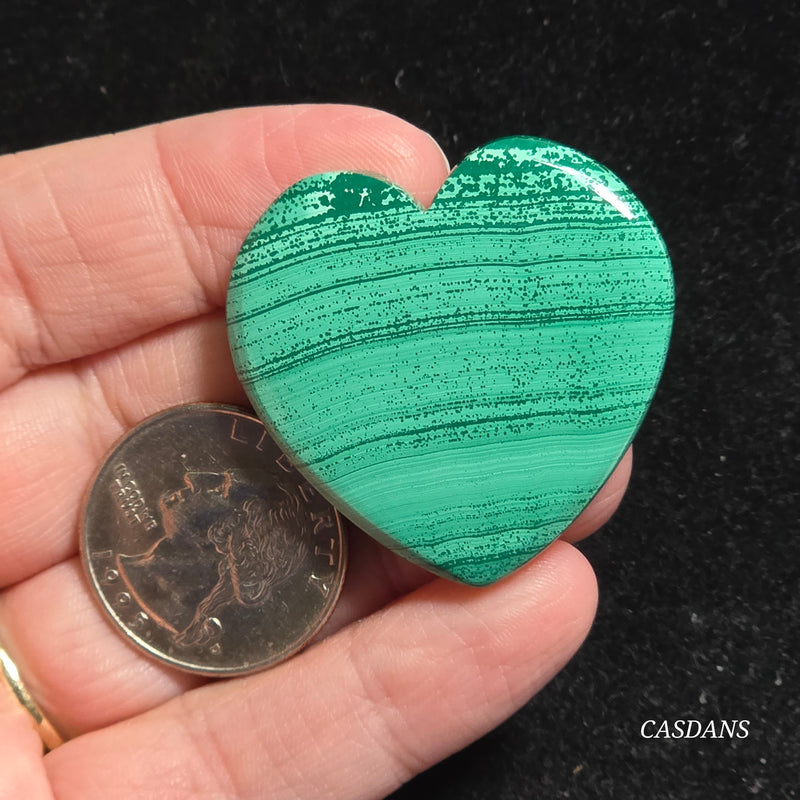 Malachite Heart Cabochon
