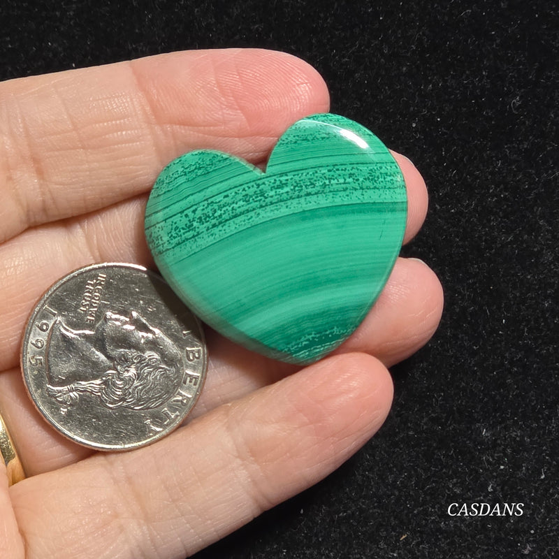 Malachite Heart Cabochon