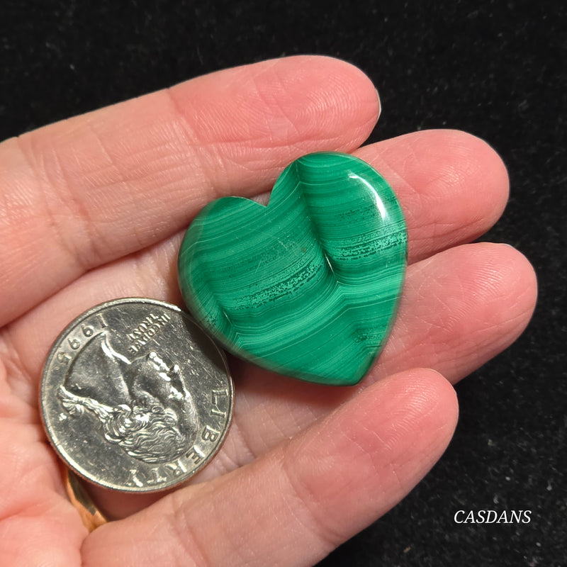 Malachite Heart Cabochon