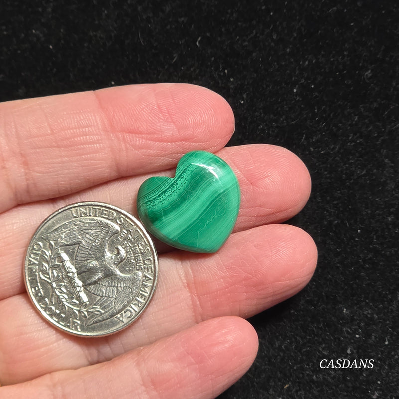 Malachite Heart Cabochon