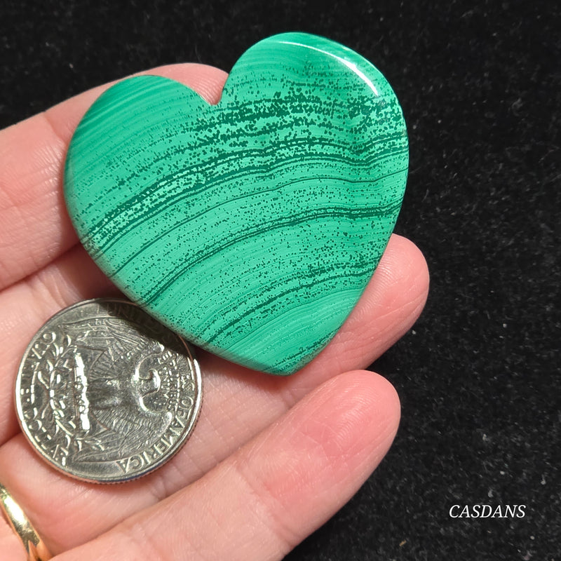 Malachite Heart Cabochon