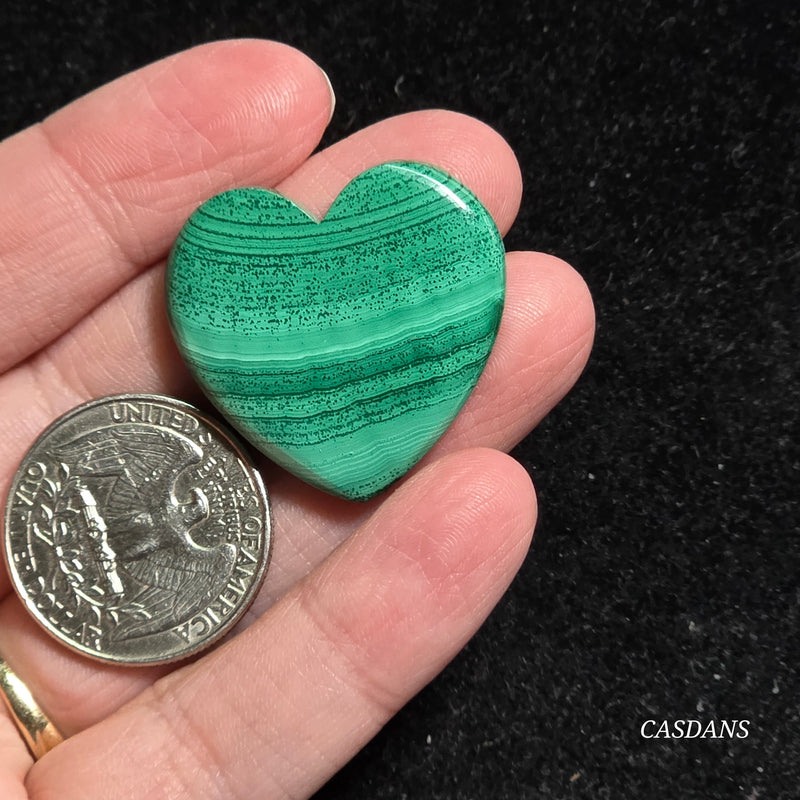Malachite Heart Cabochon