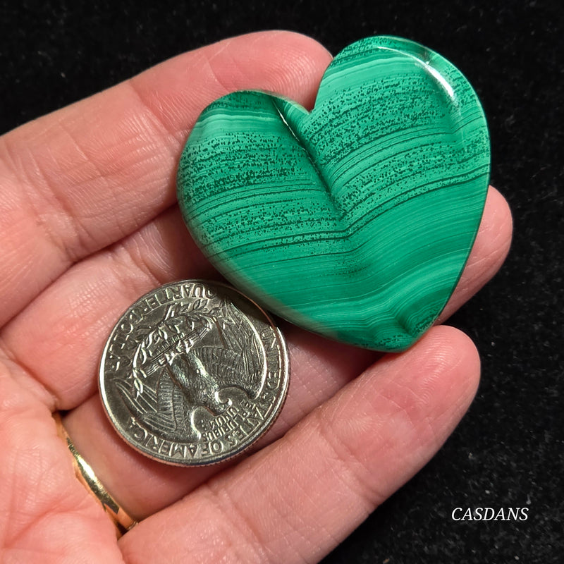 Malachite Heart Cabochon