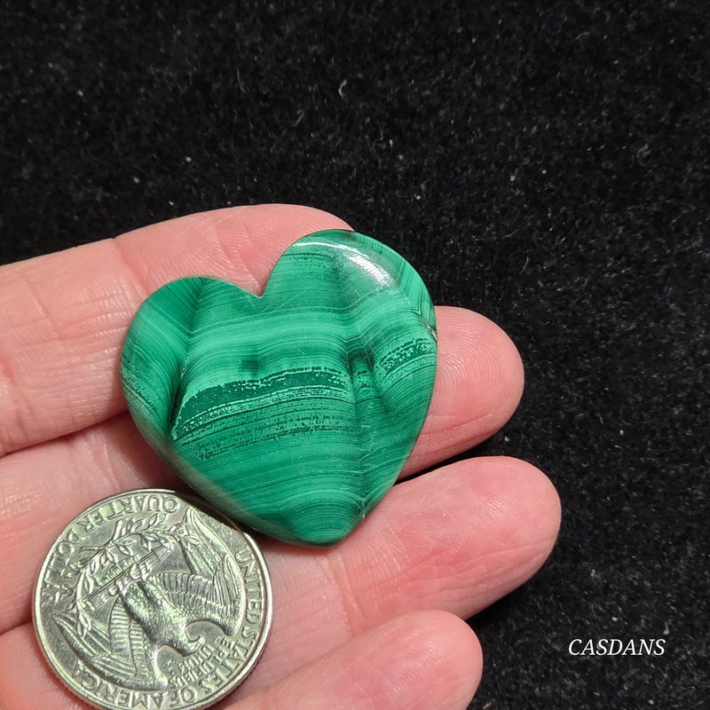 Malachite Heart Cabochon