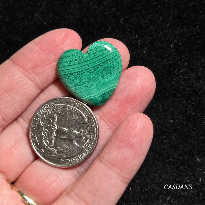 Malachite Heart Cabochon