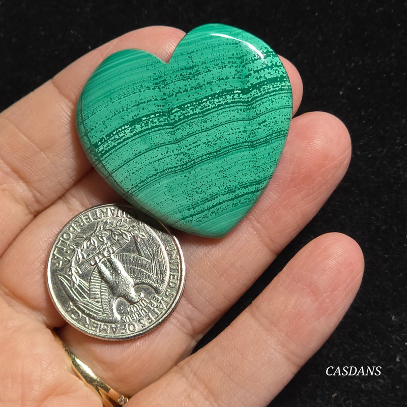 Malachite Heart Cabochon