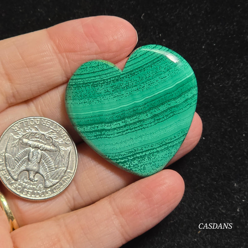 Malachite Heart Cabochon