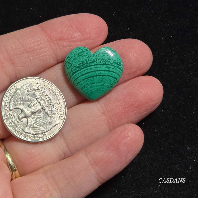 Malachite Heart Cabochon