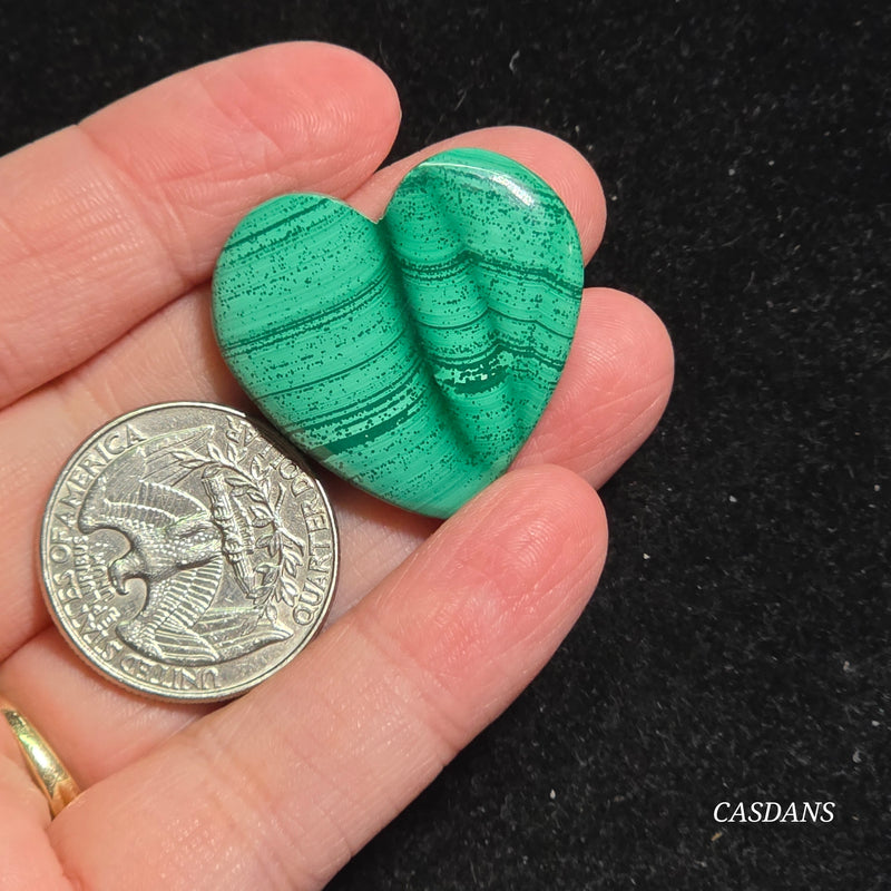 Malachite Heart Cabochon
