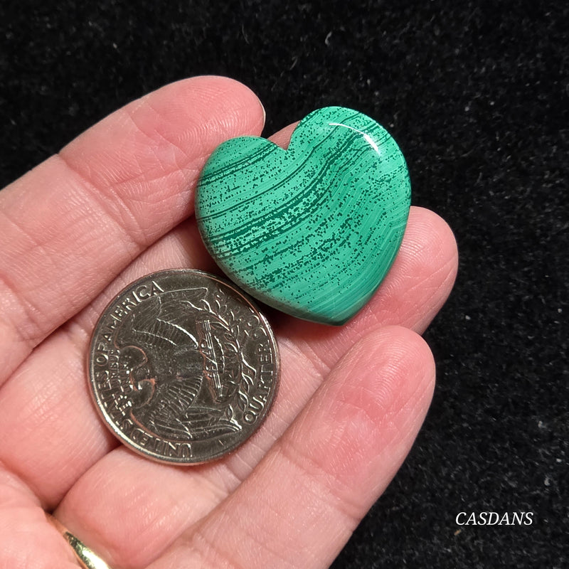 Malachite Heart Cabochon