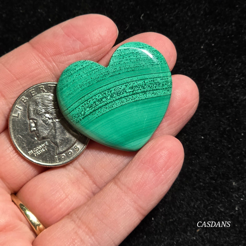 Malachite Heart Cabochon