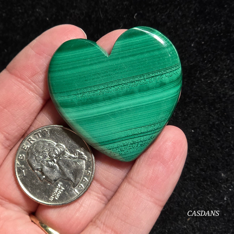 Malachite Heart Cabochon