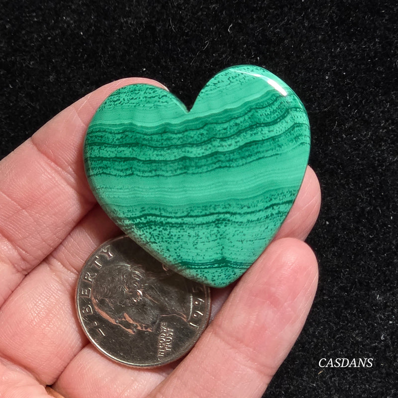 Malachite Heart Cabochon
