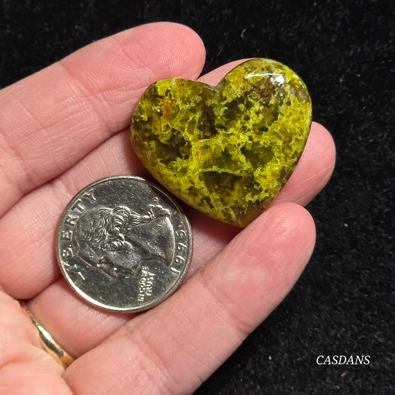 Green Opal Heart Cabochon