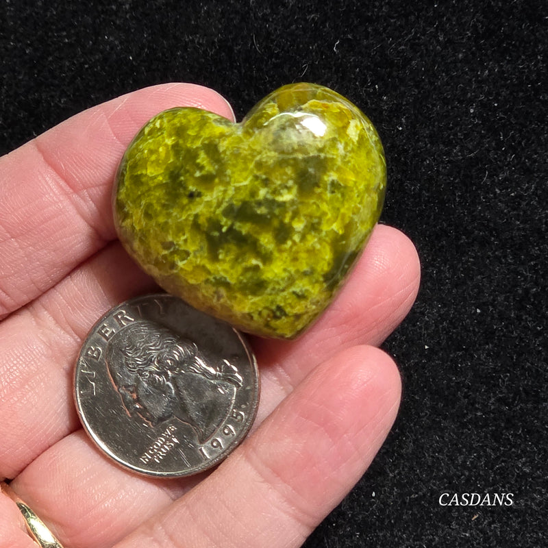Green Opal Heart Cabochon