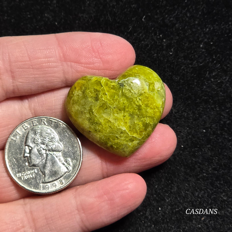 Green Opal Heart Cabochon